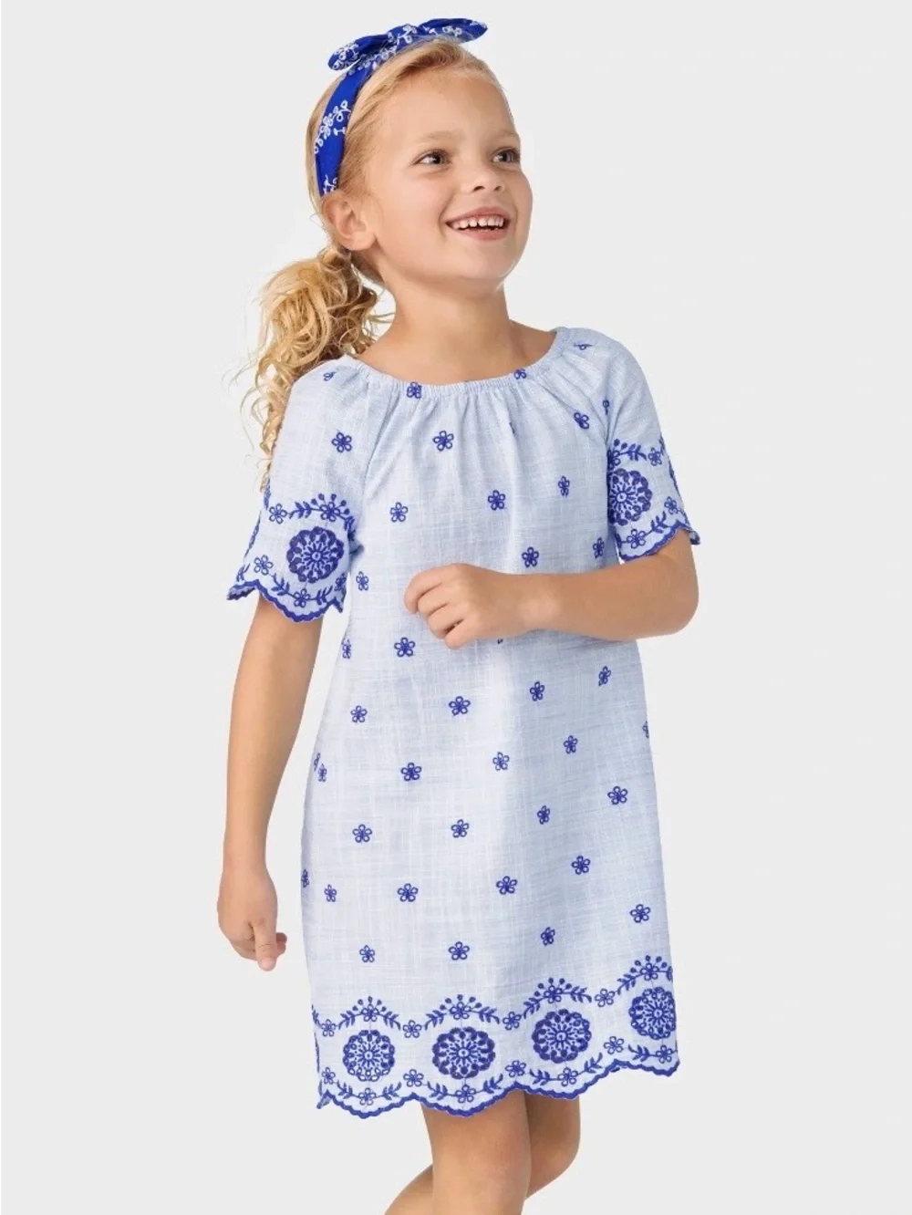 Gymboree Girls ‘Bon Voyage’ Blue Eyelet Dress, Shoes and Modesty Shorts Size 6